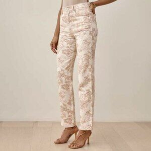 New Ref Abalone Floral Toile High Rise Straight Jeans 27 $188